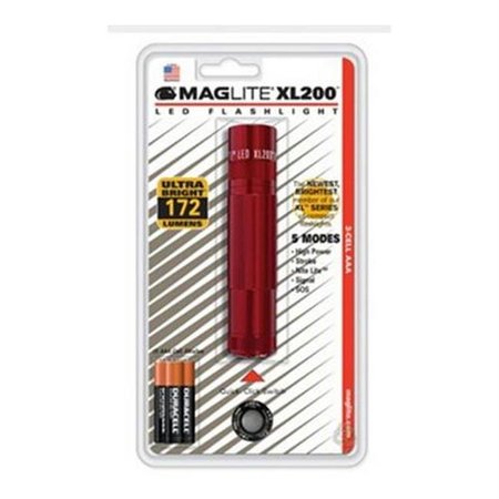 MAGLITE Maglite XL200-S3036 XL200 3-Cell AAA LED Red Blister XL200-S3036
